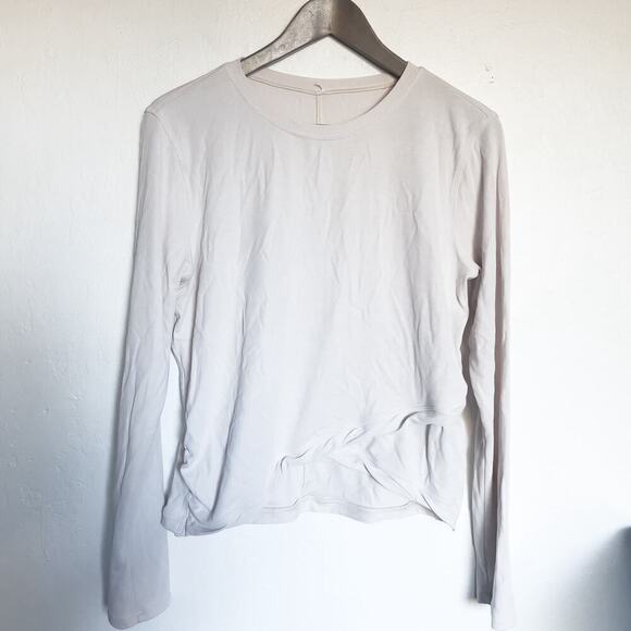 Lululemon Do the Twist Long Sleeve Shirt White Opal Cross Front Active Small Med - Picture 1 of 5